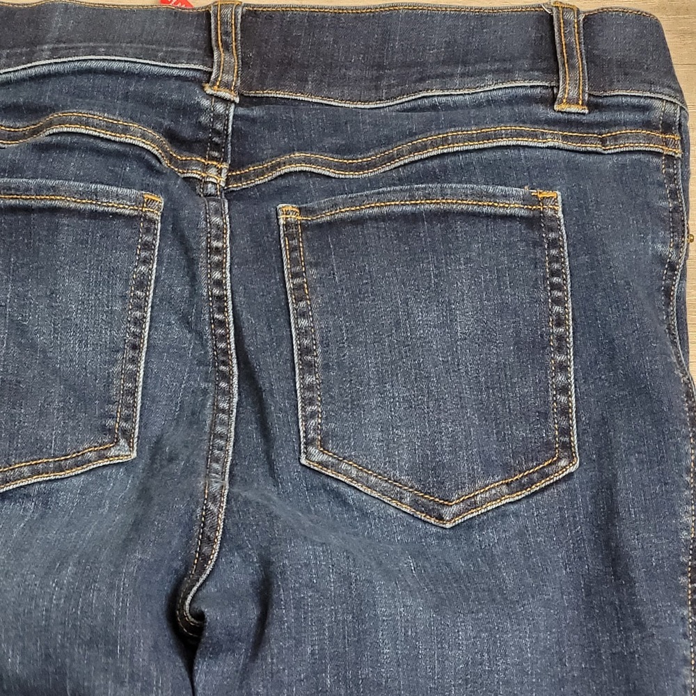 SPANX Jeans Women's S 28x33 Indigo Bootcut Pull‑On Stretch Mid Rise Denim Boho - Picture 16 of 16